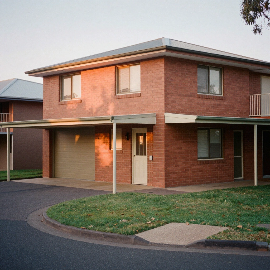 Two storey brick unit block with carports on a quiet Albury street